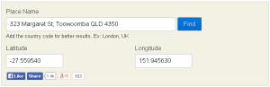 Find the latitude and longitude of a address